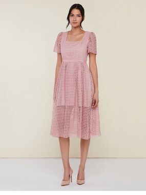 Rachel Parcell Blush Pink Eyelet Midi Dress
